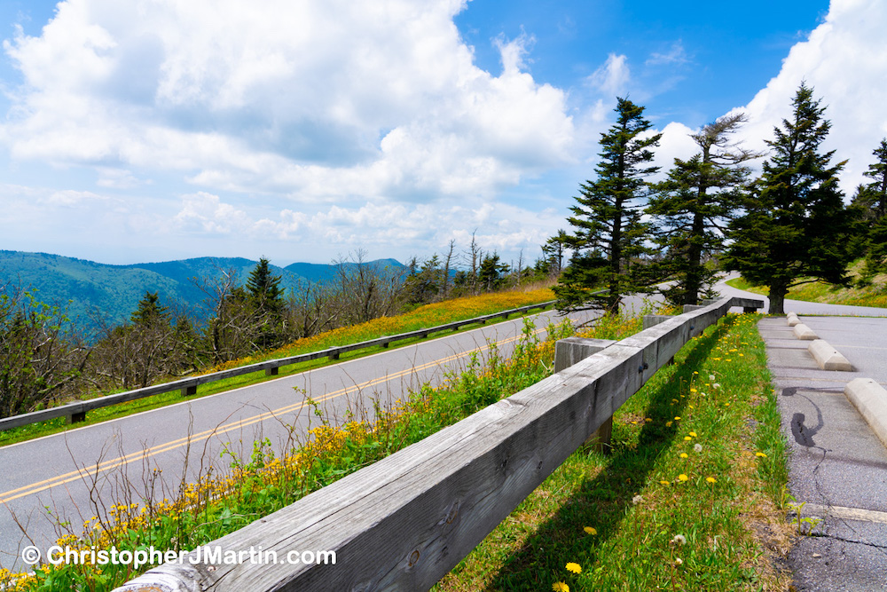 The roadway to Mount Mitchell Summit