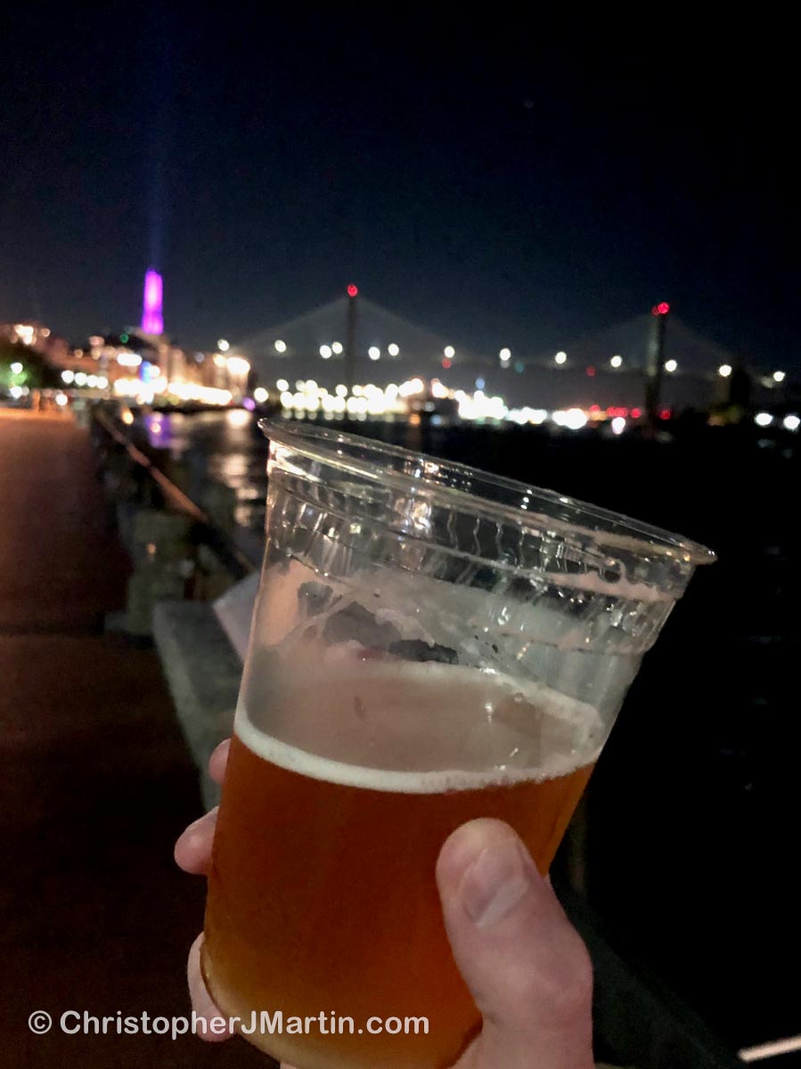 Beer by the river, courtesy of the Warehouse, Savannah GA