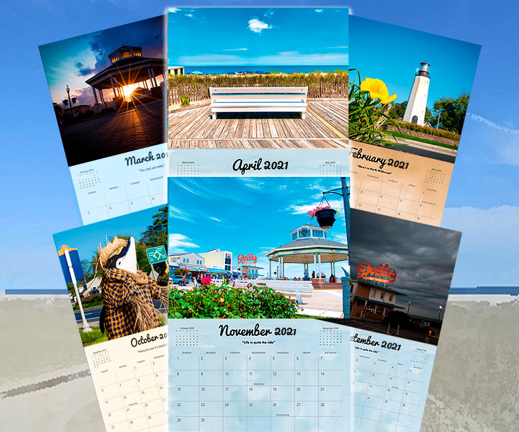 Rehoboth Beach 2021 Wall Calendar pages