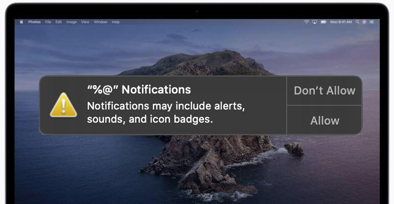 "%@" Notifications Pop-Up Prompt on Apple Mac OS