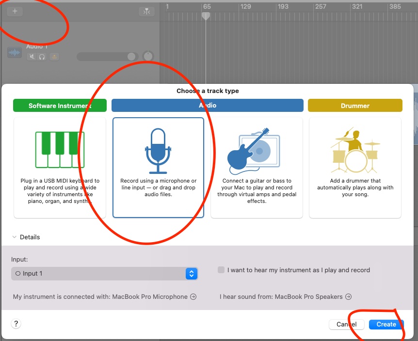 The solution to fix audio playback of a waveform in Garageband