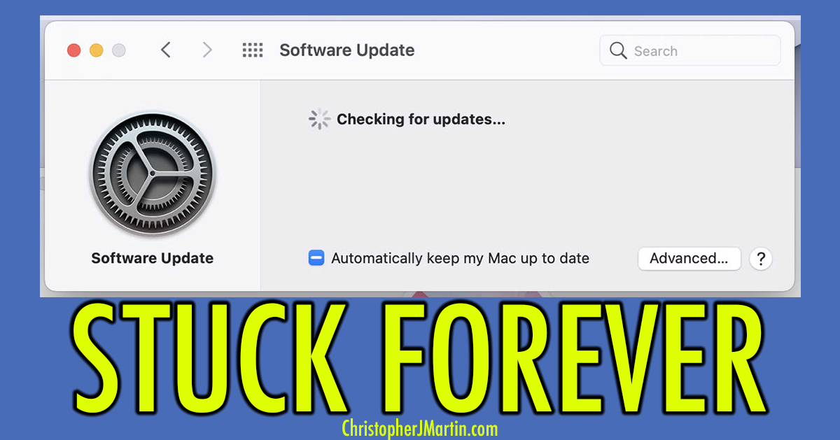 MacOs Software update stuck checking for updates and broke