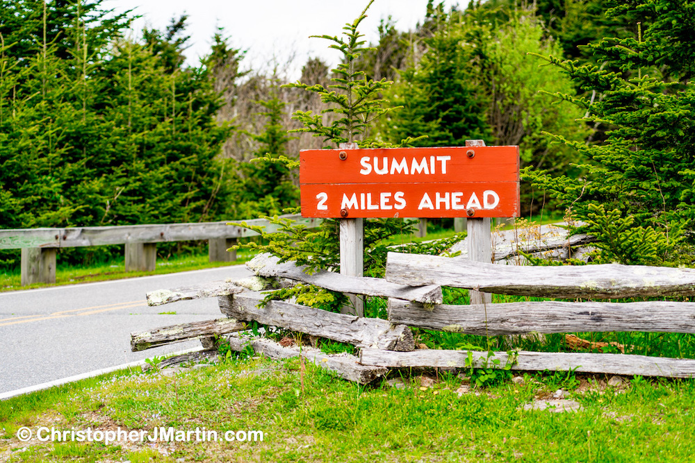 The roadway to Mount Mitchell Summit